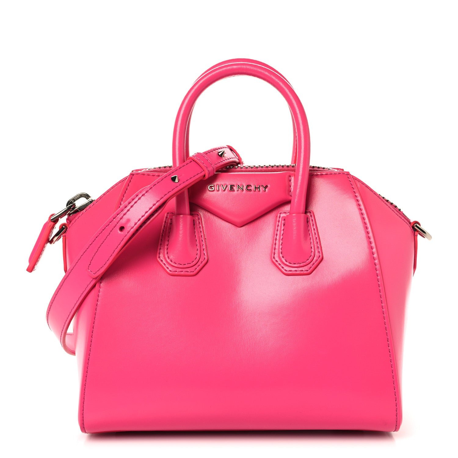Givenchy Givenchy Shiny Lord Calfskin Mini Antigona Shocking Pink
