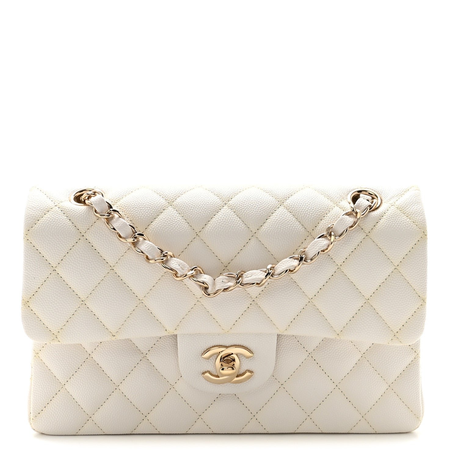 Chanel Caviar Quilted Small Double Flap White
