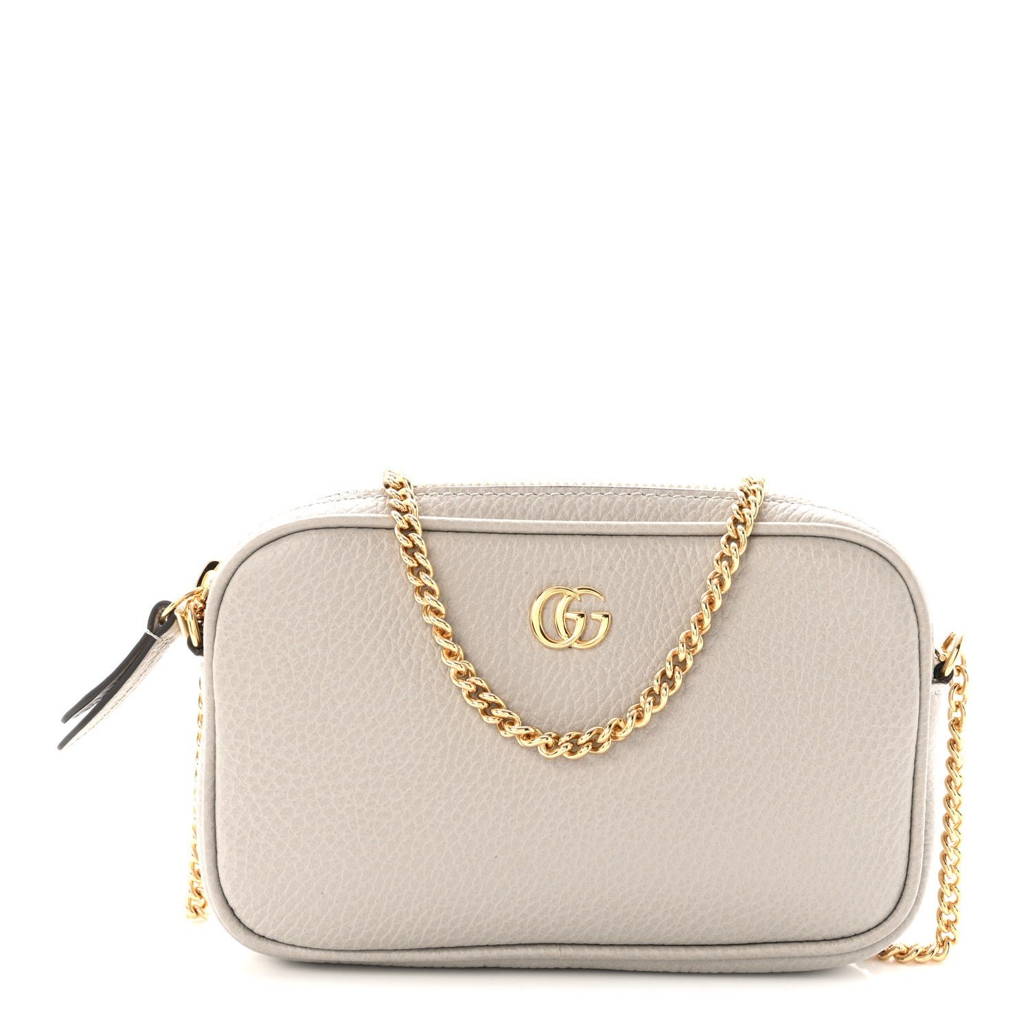 Gucci Dollar Calfskin Super Mini GG Marmont Chain Shoulder Bag Deep Grey