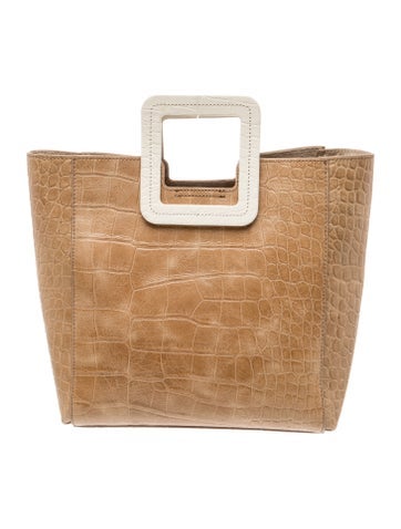 Staud Embossed Leather Top Handle Bag