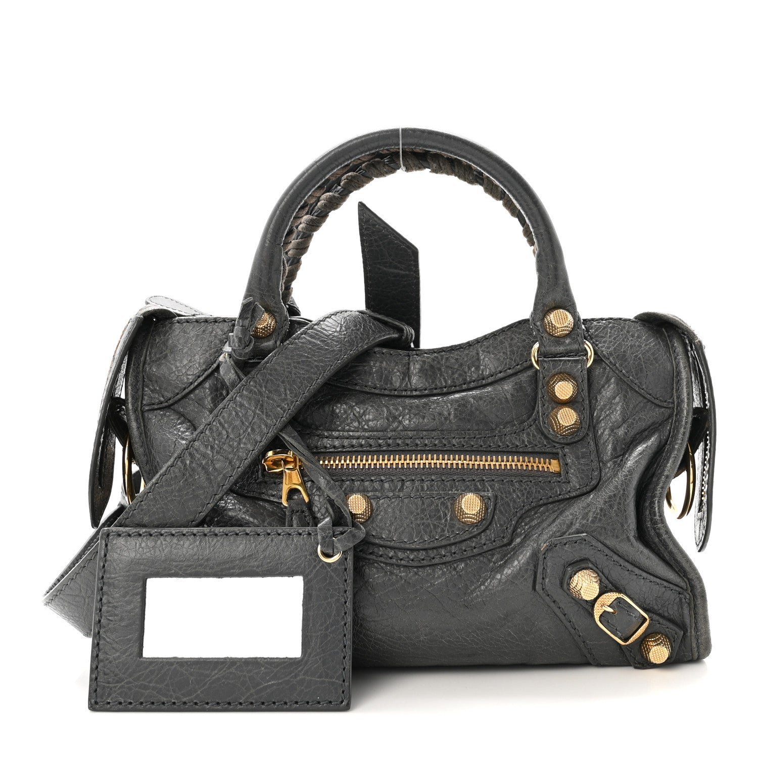 Balenciaga Agneau Giant 12 Gold Hardware Mini City Gris Tarmac