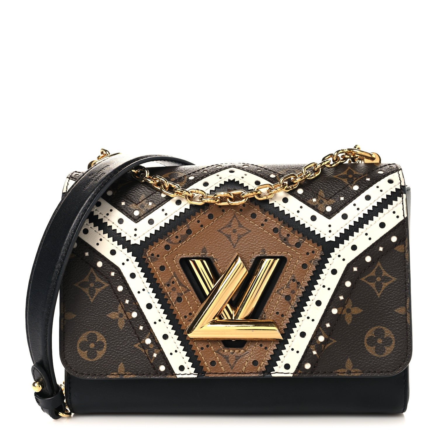 Louis Vuitton Louis Vuitton Veau Satin Monogram Twist Shoulder Bag MM Black