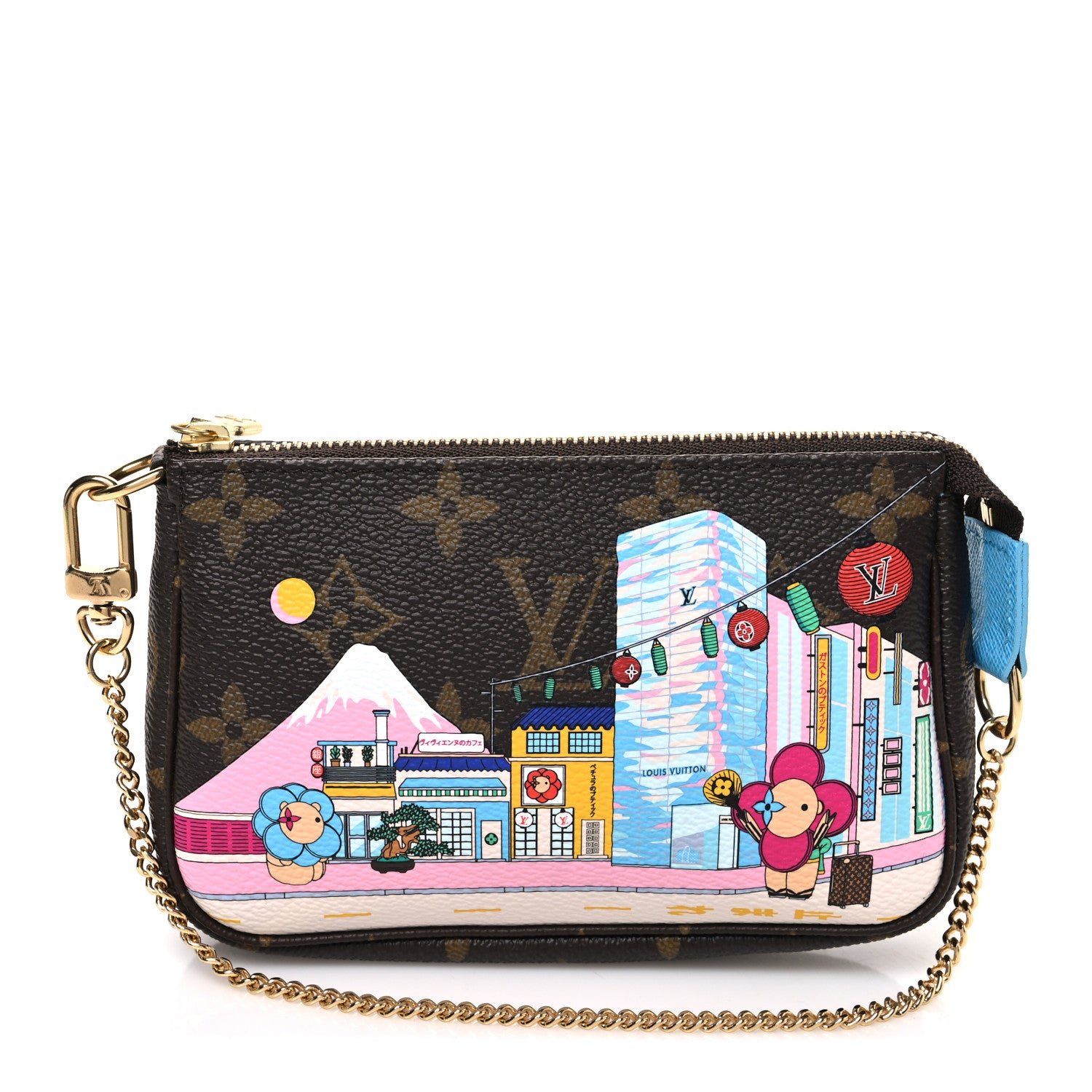 Louis Vuitton Monogram 2022 Christmas Animation Tokyo Mini Pochette Accessories Blue