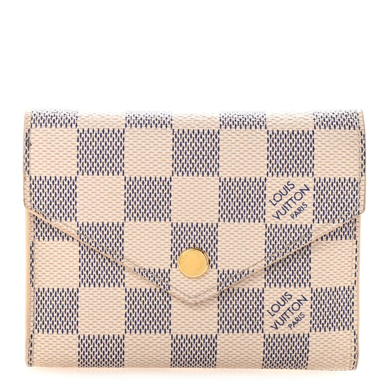 Louis Vuitton Damier Azur Victorine Wallet Rose Ballerine