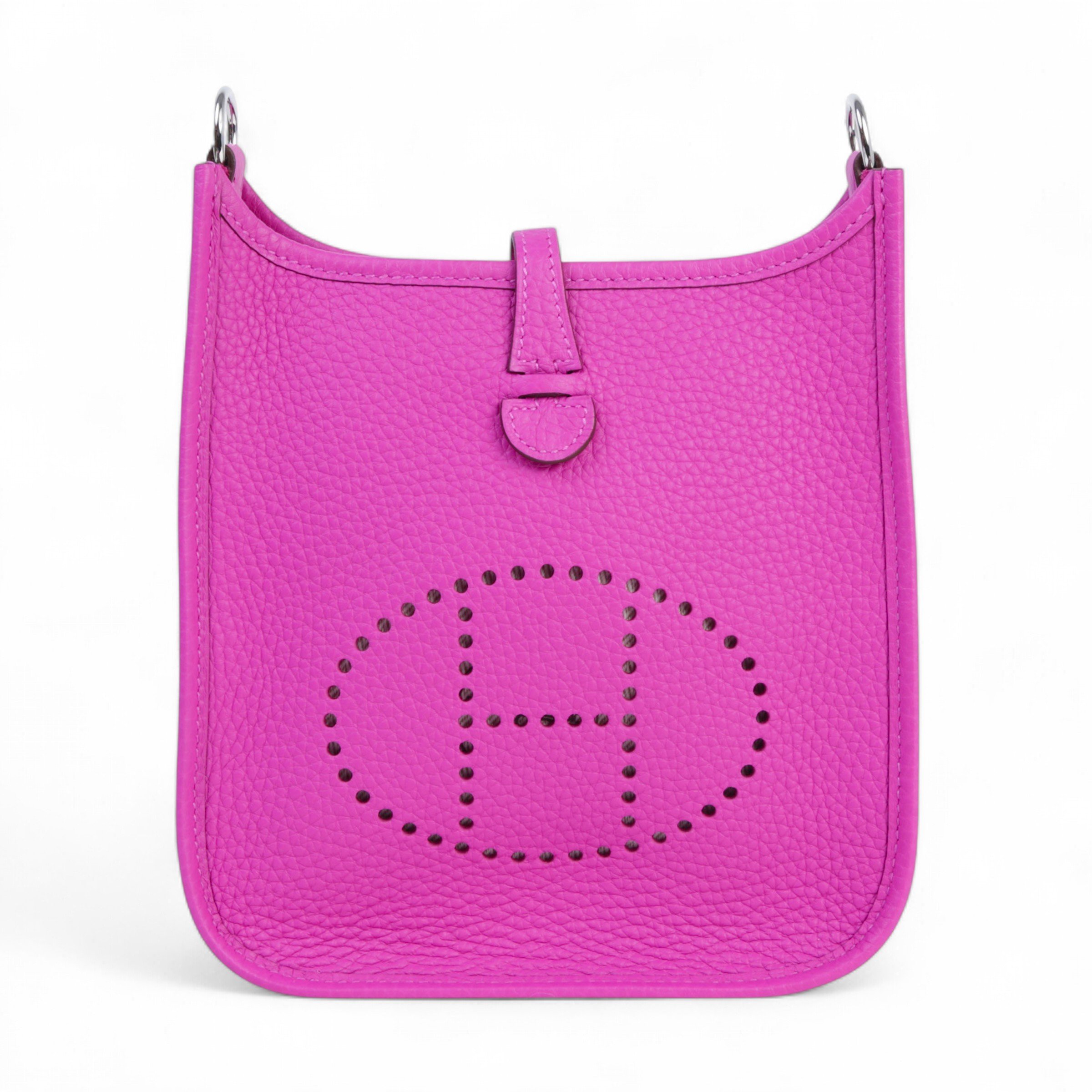 Hermes Unused ( Rank NS )  HERMÈS  Mini Evelyne 16 Amazone 112cm Magnolia (9I) Clemence Palladium hardware K (2025)