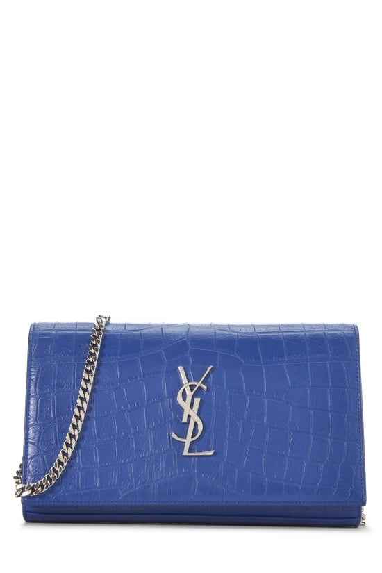 Blue Embossed Leather Monogram Wallet On Chain (WOC)