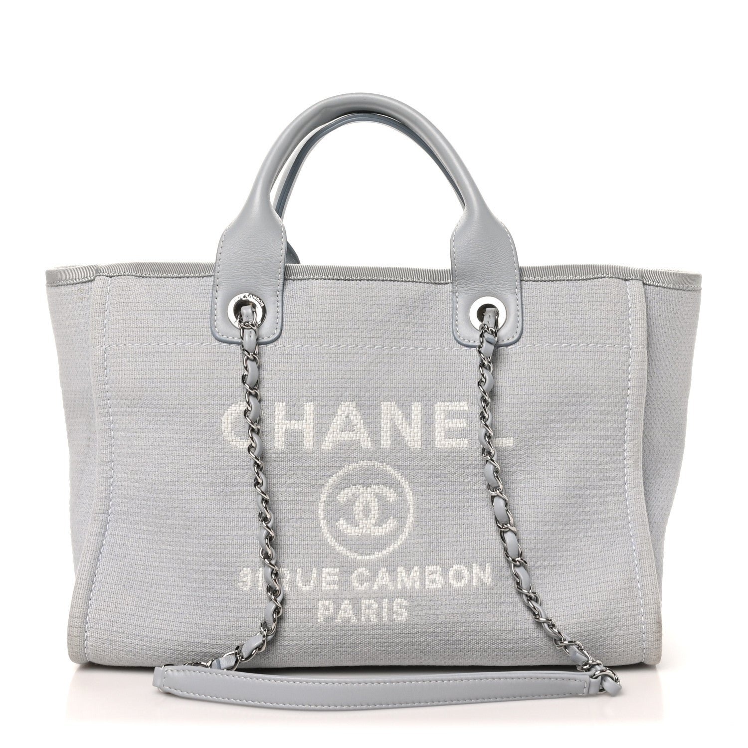 Chanel Mixed Fibers Small Deauville Tote Light Blue