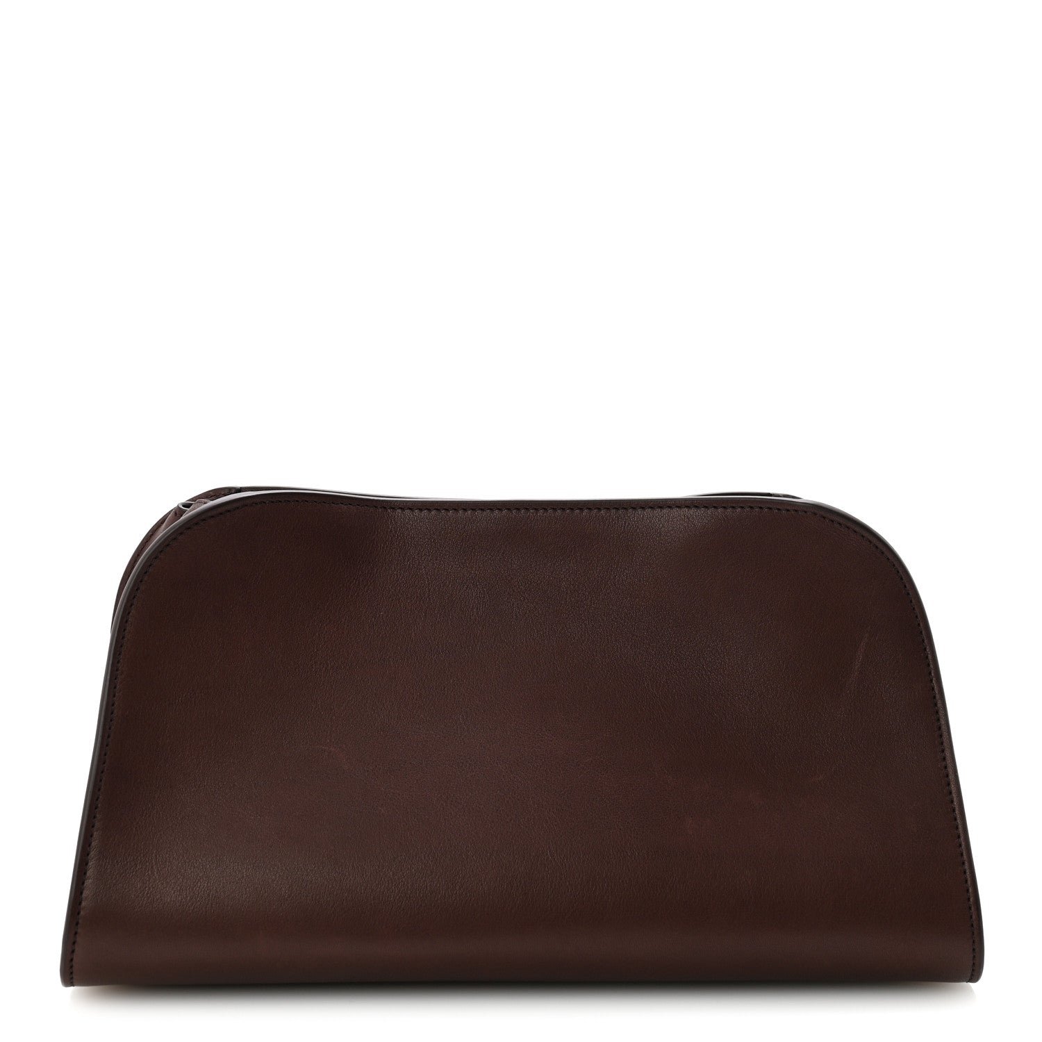 The Row Polished Saddle Calfskin Peggy Clutch Burgundy