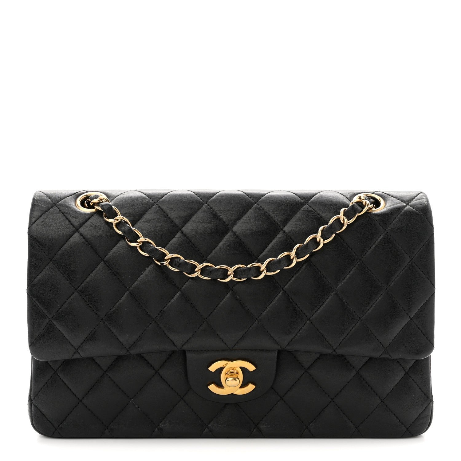 Chanel Lambskin Quilted Medium Double Flap Black