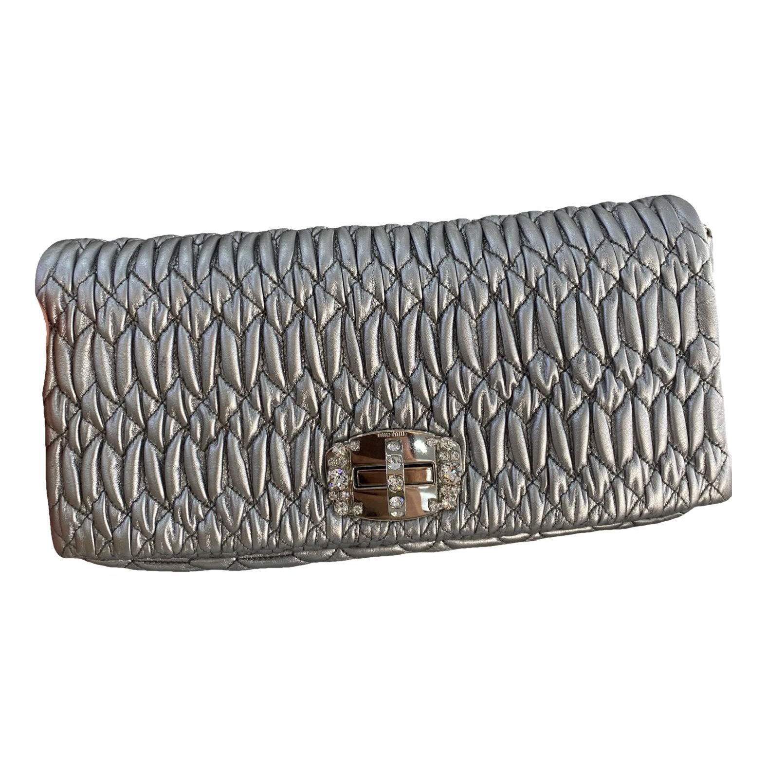 Miu Crystal leather handbag