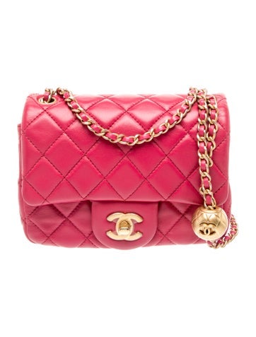 Mini Square Pearl Crush Flap Bag