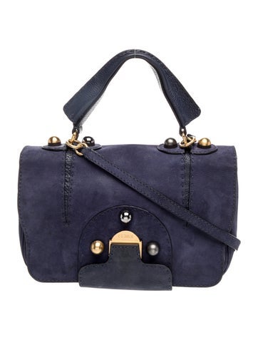 Suede Top Handle Bag