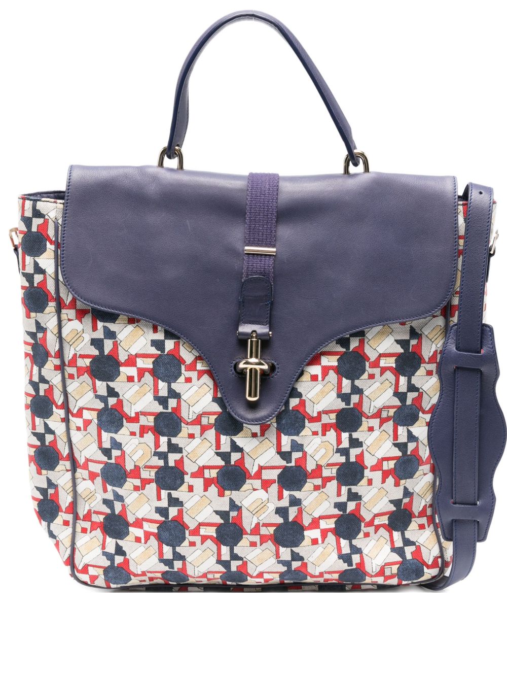 Balenciaga 2020 geometric pattern leather flap bag