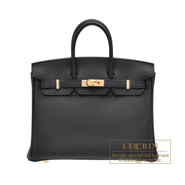 Hermes Birkin bag 25 Black Togo leather Gold hardware