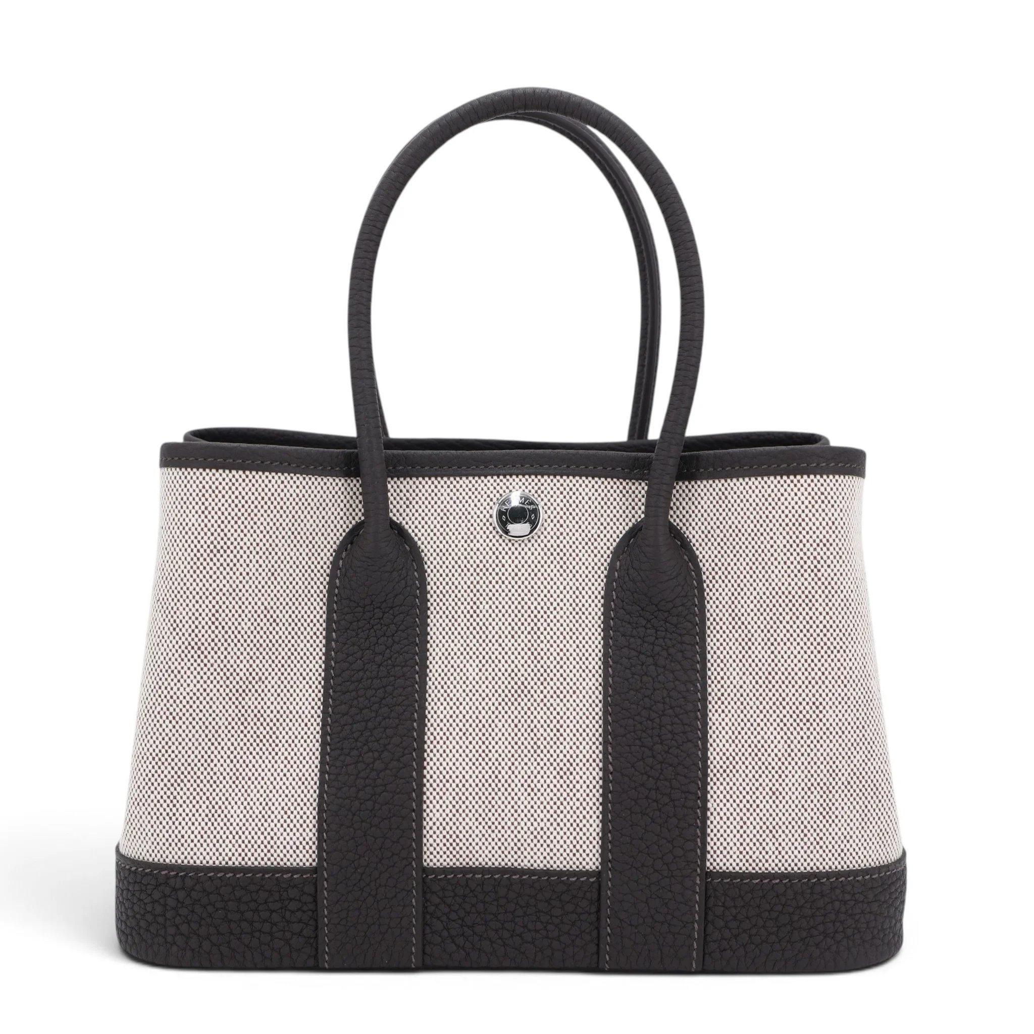 Brand New ( Rank N ) HERMÈS Neo Garden Party 23 Bai Brun（T3） Ecru Negonda Toile H Viking canvas Palladium hardware G (2026)