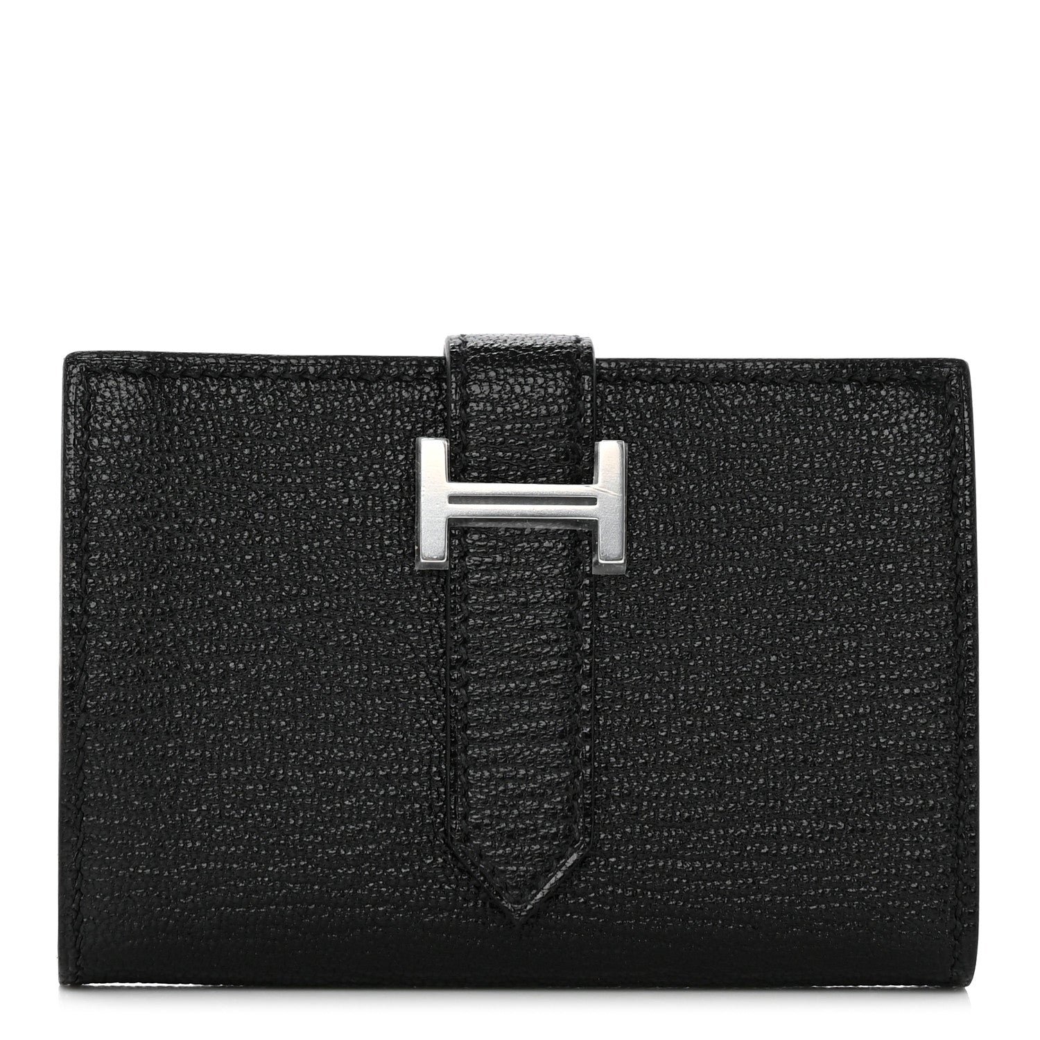 Hermes Chevre Mysore Mini Bearn Wallet Black