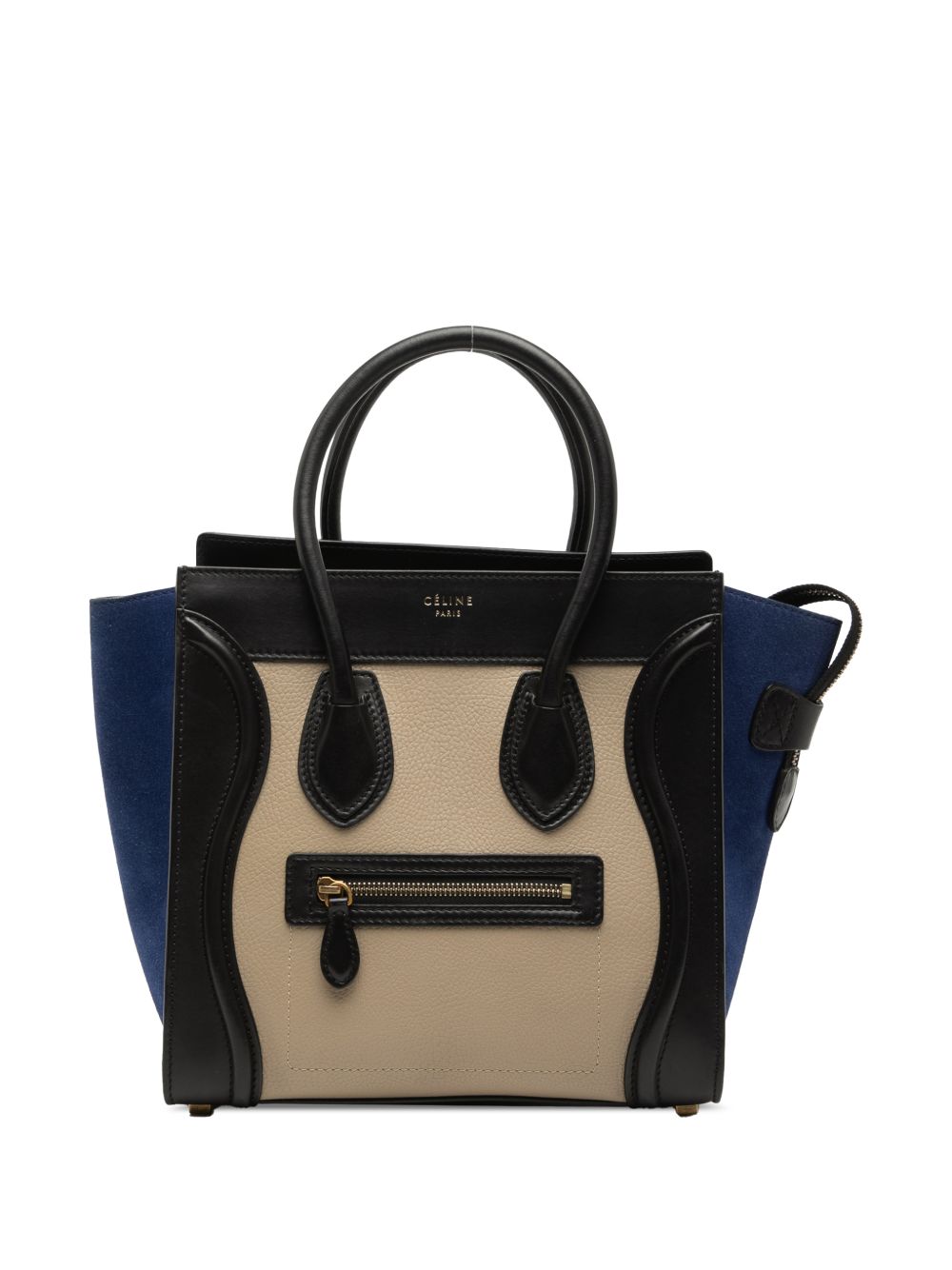 2013 Micro Tricolor Calfskin and Suede Luggage tote bag