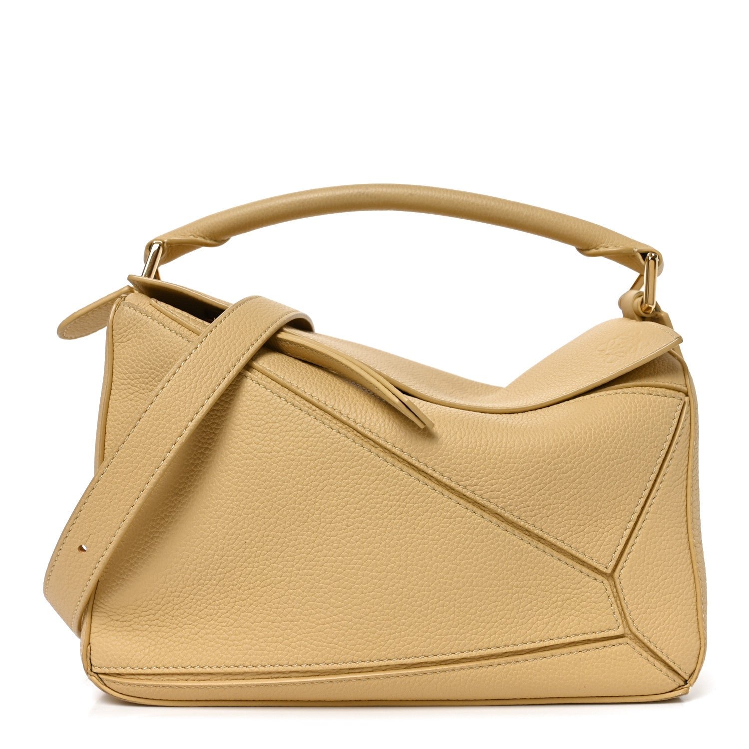 Loewe Grained Calfskin Small Puzzle Bag Dark Butter