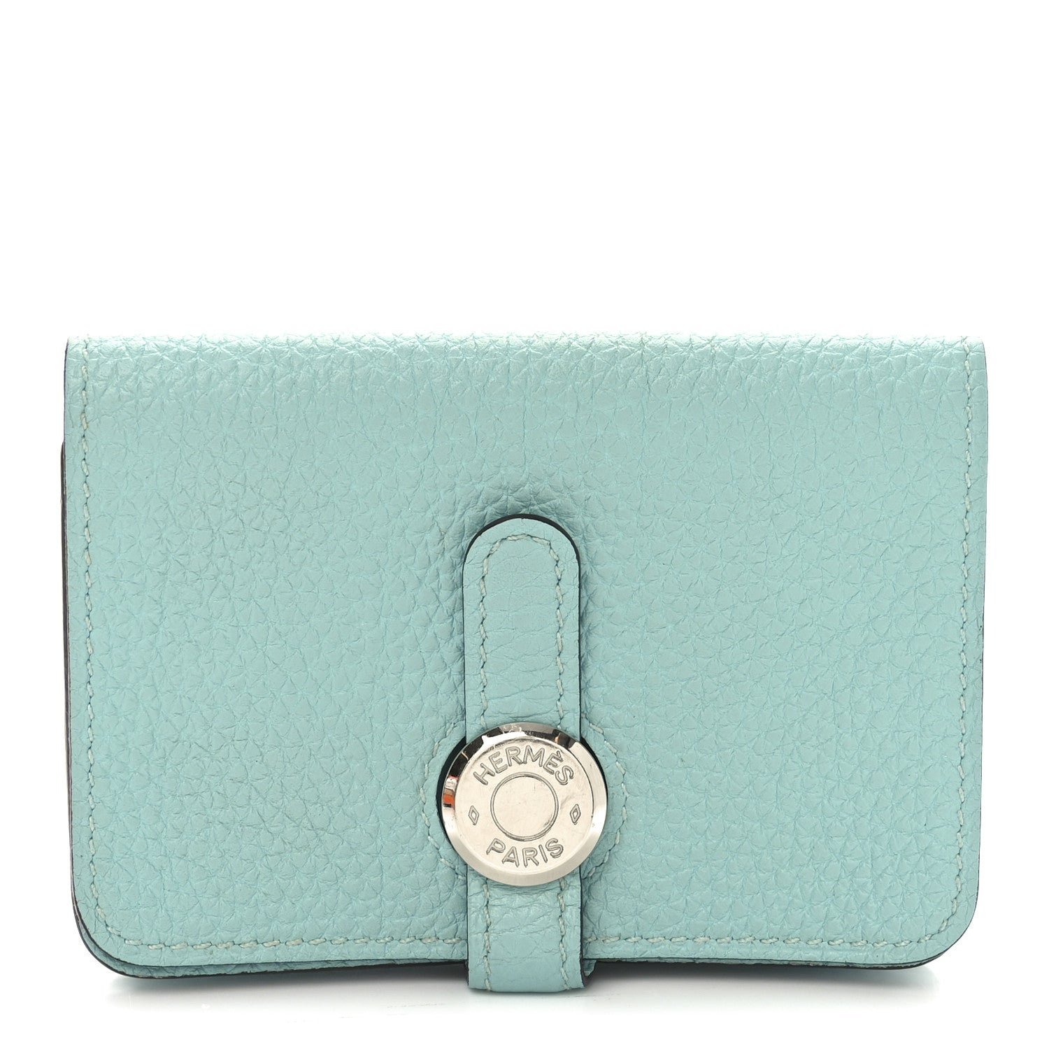 Hermes Togo Dogon Card Case Key Holder Bleu Atoll