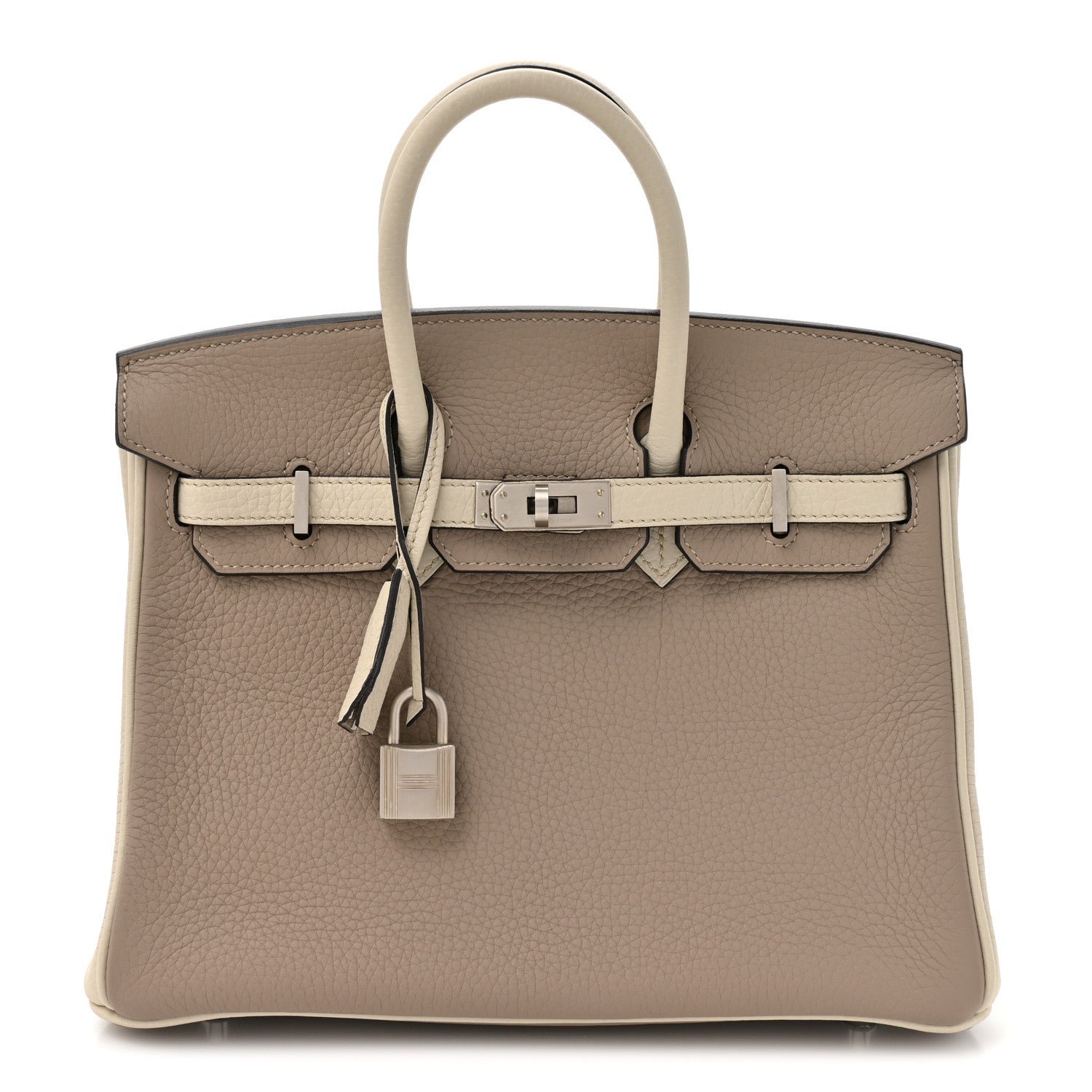 Hermes Togo Horseshoe Birkin 25 Gris Tourterelle Beton