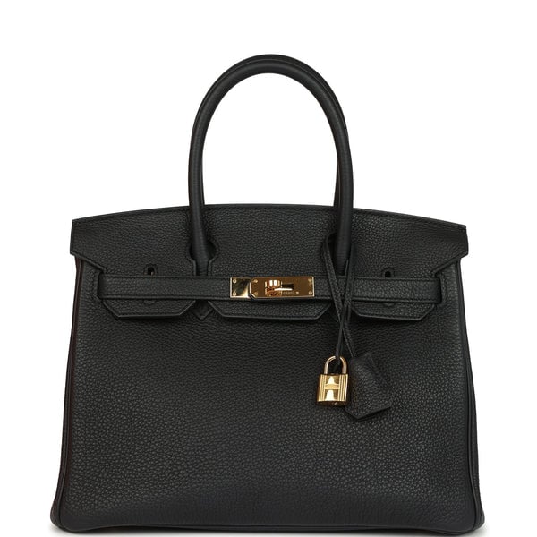 Hermes Pre-owned Hermes Birkin 30 Black Togo Gold Hardware