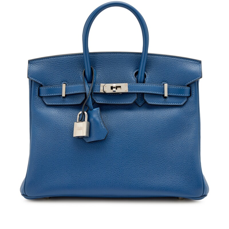 Hermes Deep Bleu Novillo Birkin 25 Palladium Hardware, 2019