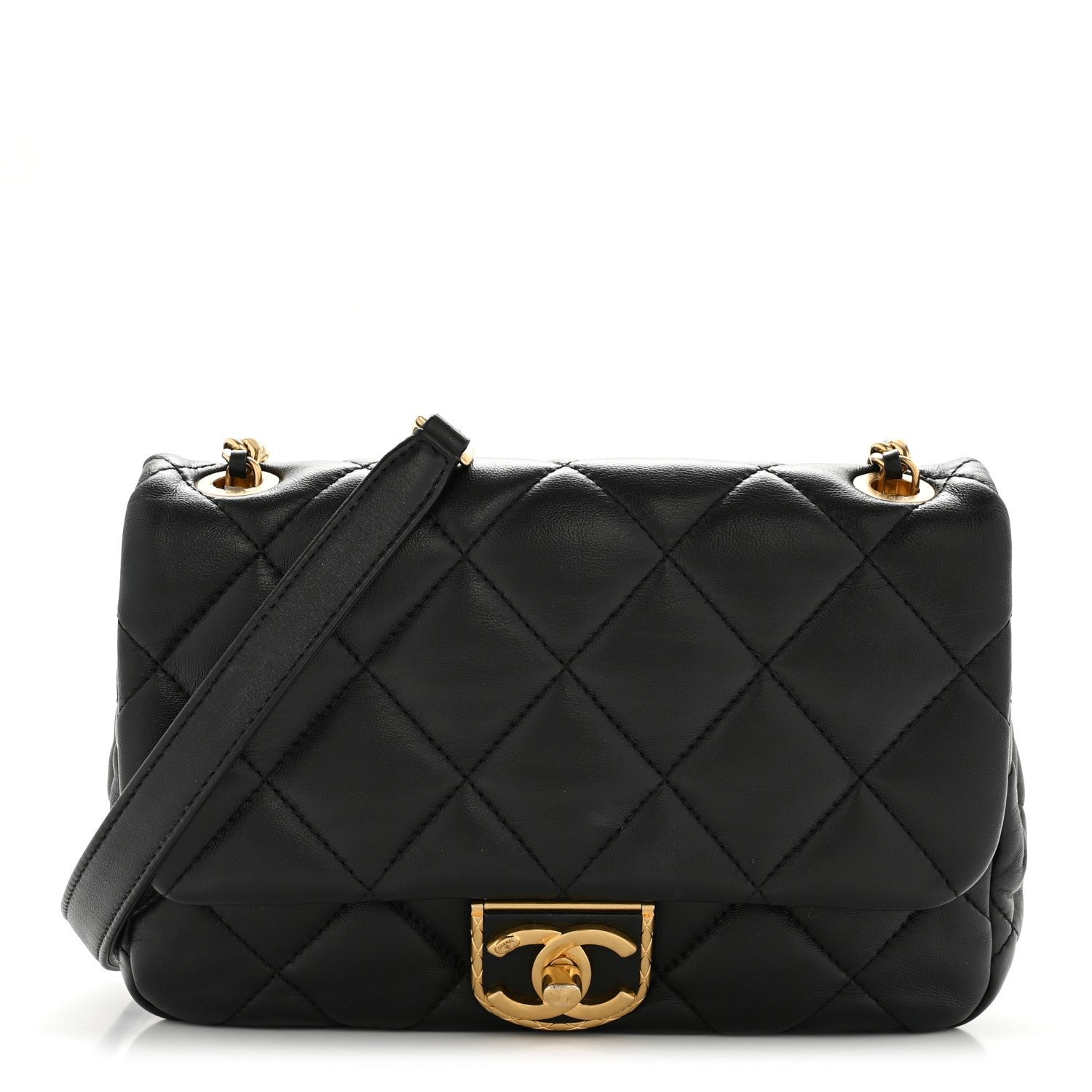 Chanel Lambskin Quilted Mini Flap Black