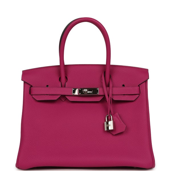 Pre-owned Hermes Birkin 30 Rose Poupre Togo Palladium Hardware