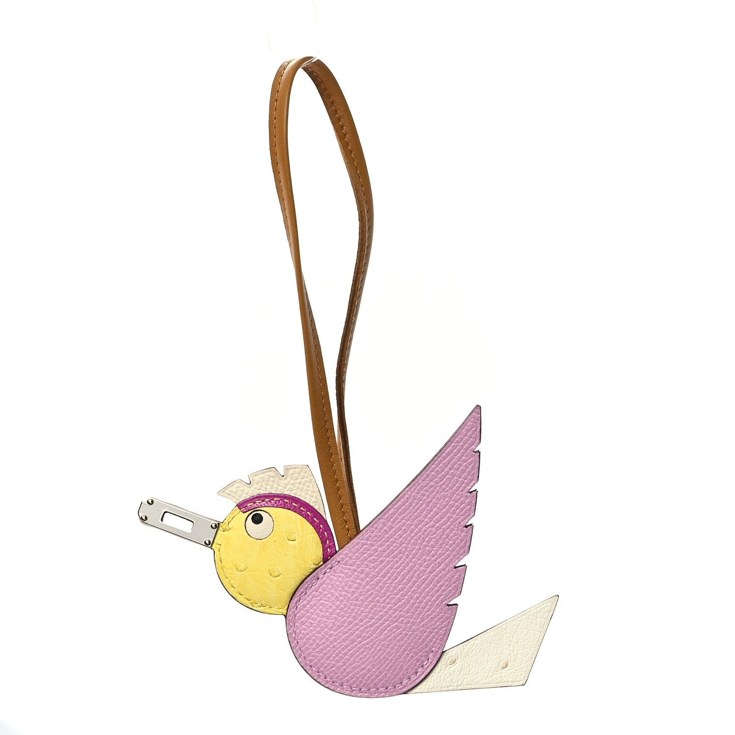 Hermes Ostrich Epsom Swift Birdy Bag Charm Mauve Sylvestre Nata Jaune Citron Magnolia Sesame