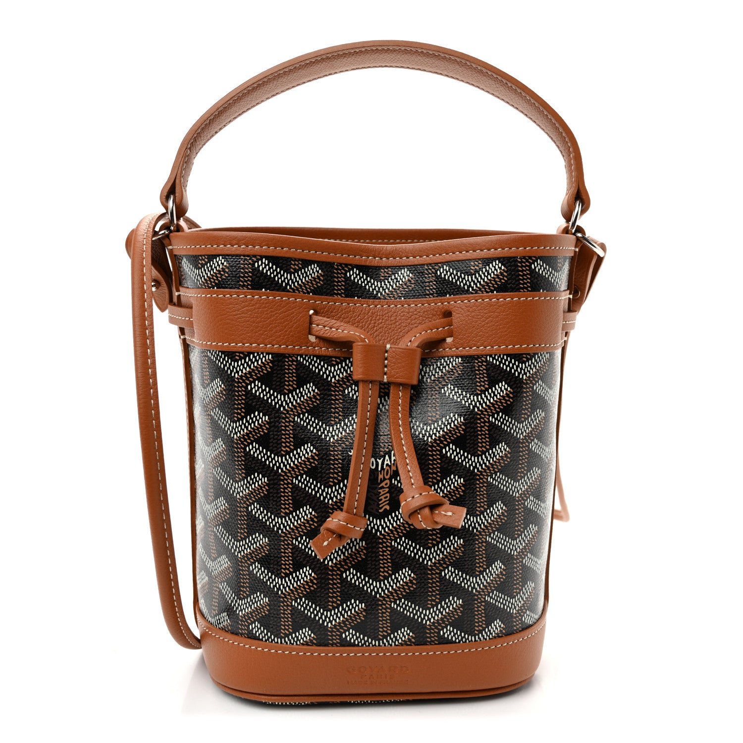 Goyard Goyardine Petit Flot Mini Bucket Bag Black Gold