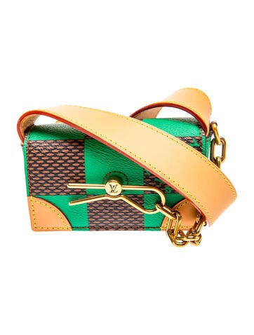 Leather Micro Steamer in Damier Pop Green Miniature Handbag Mini