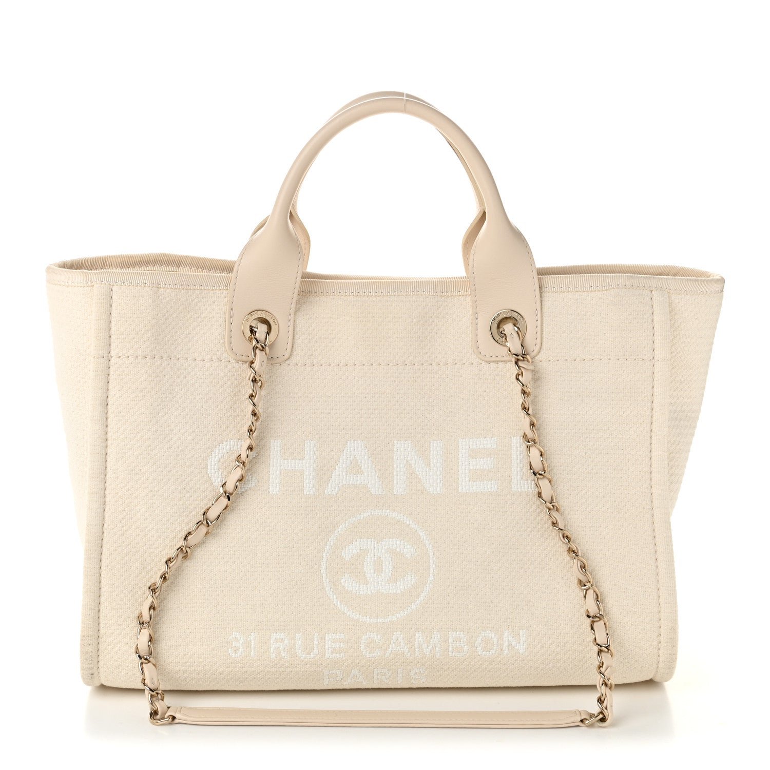 Chanel Mixed Fibers Small Deauville Tote White