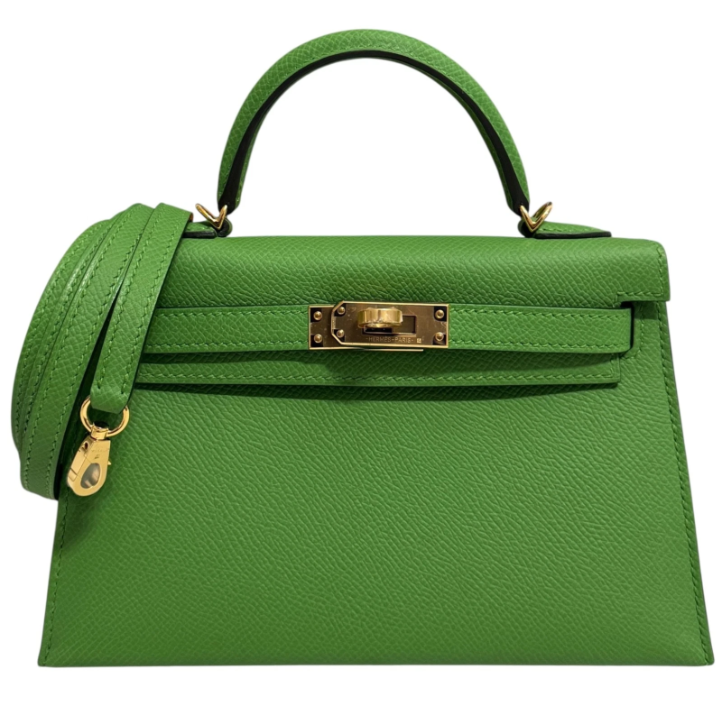 Hermes Vert Yucca Epsom Mini Kelly 20 II Gold Hardware, 2023
