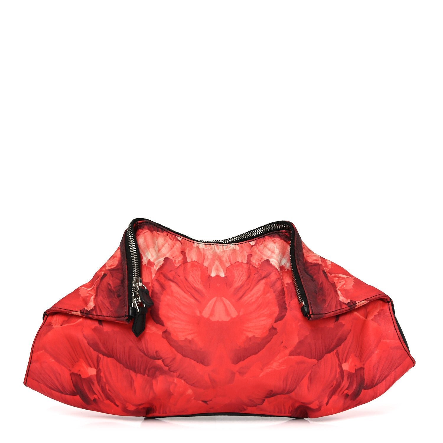 Alexander McQueen Alexander McQueen Silk Floral Print Clutch Red Multicolor