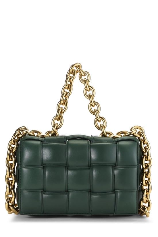 Green Maxi Intrecciato Padded Chain Cassette