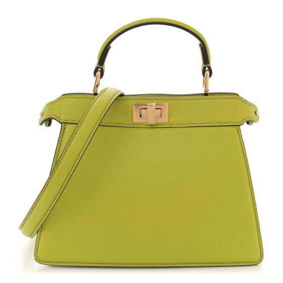 Fendi Shiny Nappa Petite Peekaboo I SEE U Satchel Wasabi