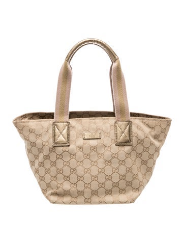 GG Canvas Canvas Sherry Line Tote Bag Medium