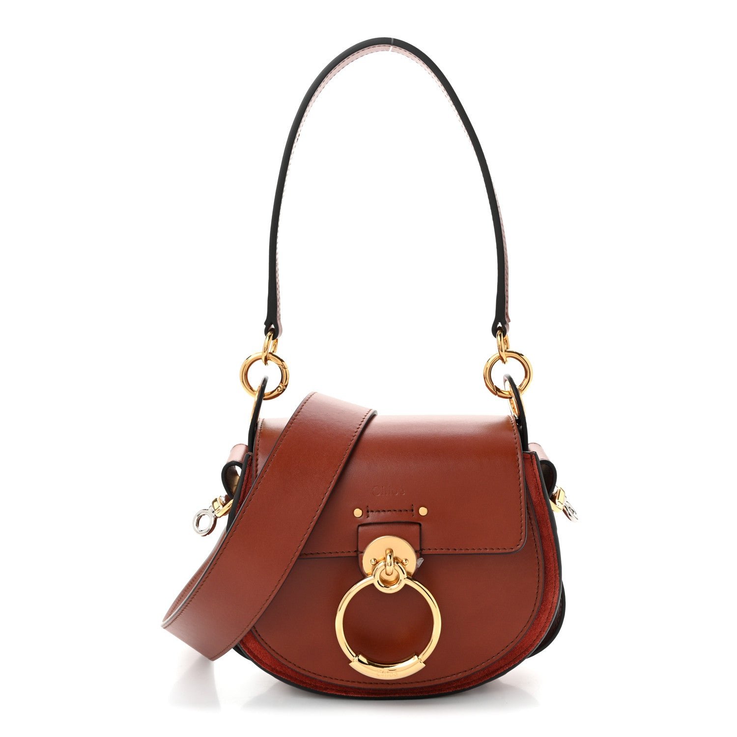 Chloe Calfskin Small Tess Bag Sepia Brown