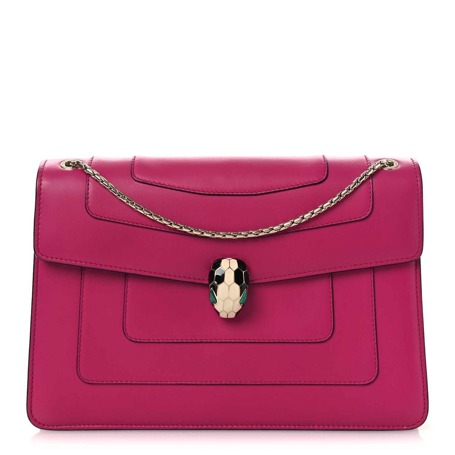 Bulgari Calfskin Serpenti Forever Shoulder Bag Pink