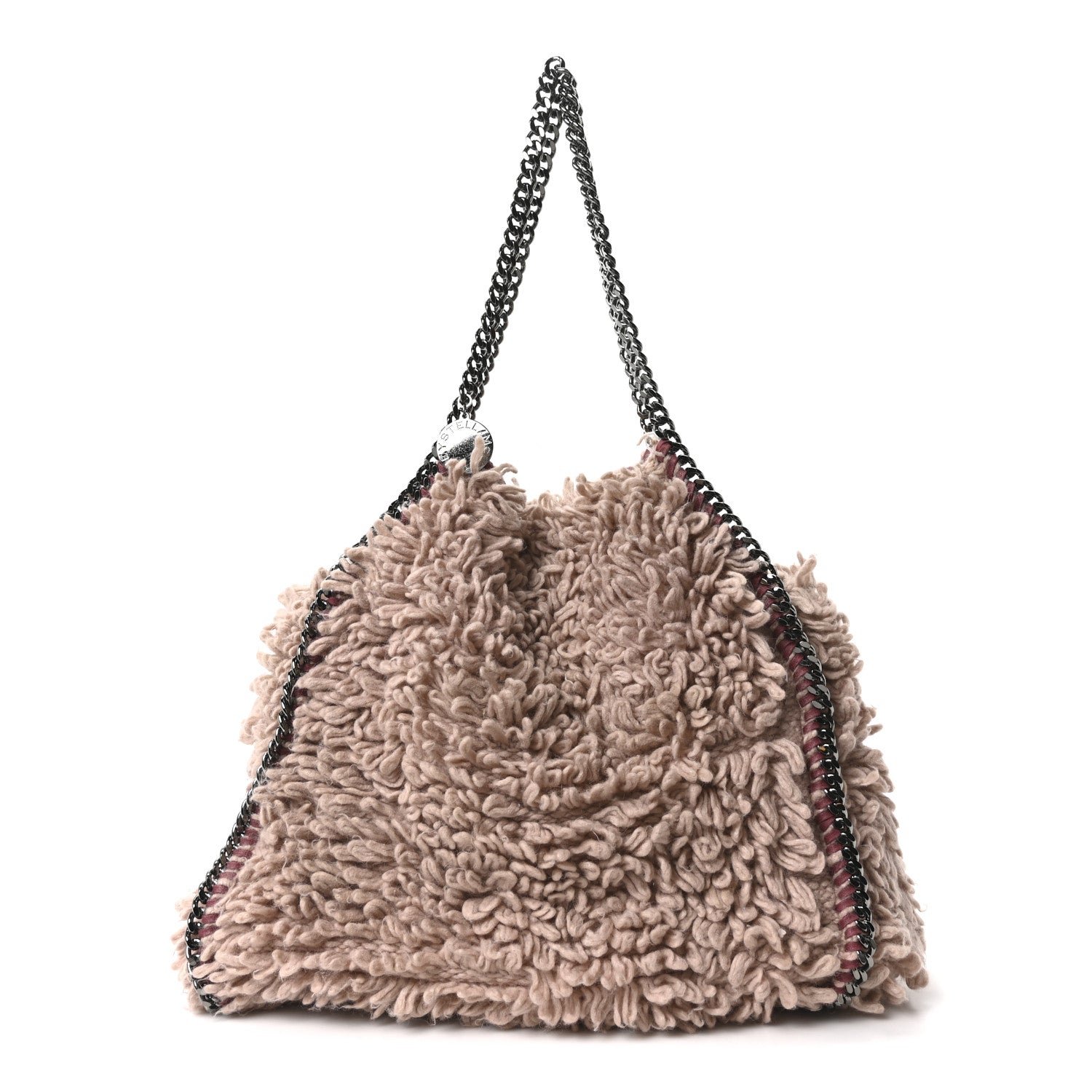 Stella McCartney Wool Fur Small Falabella Tote Pink