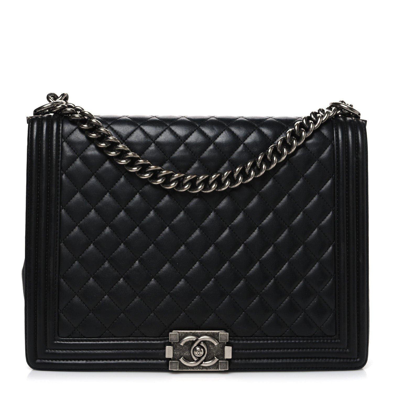 Chanel Lambskin Quilted Large Boy Flap Black