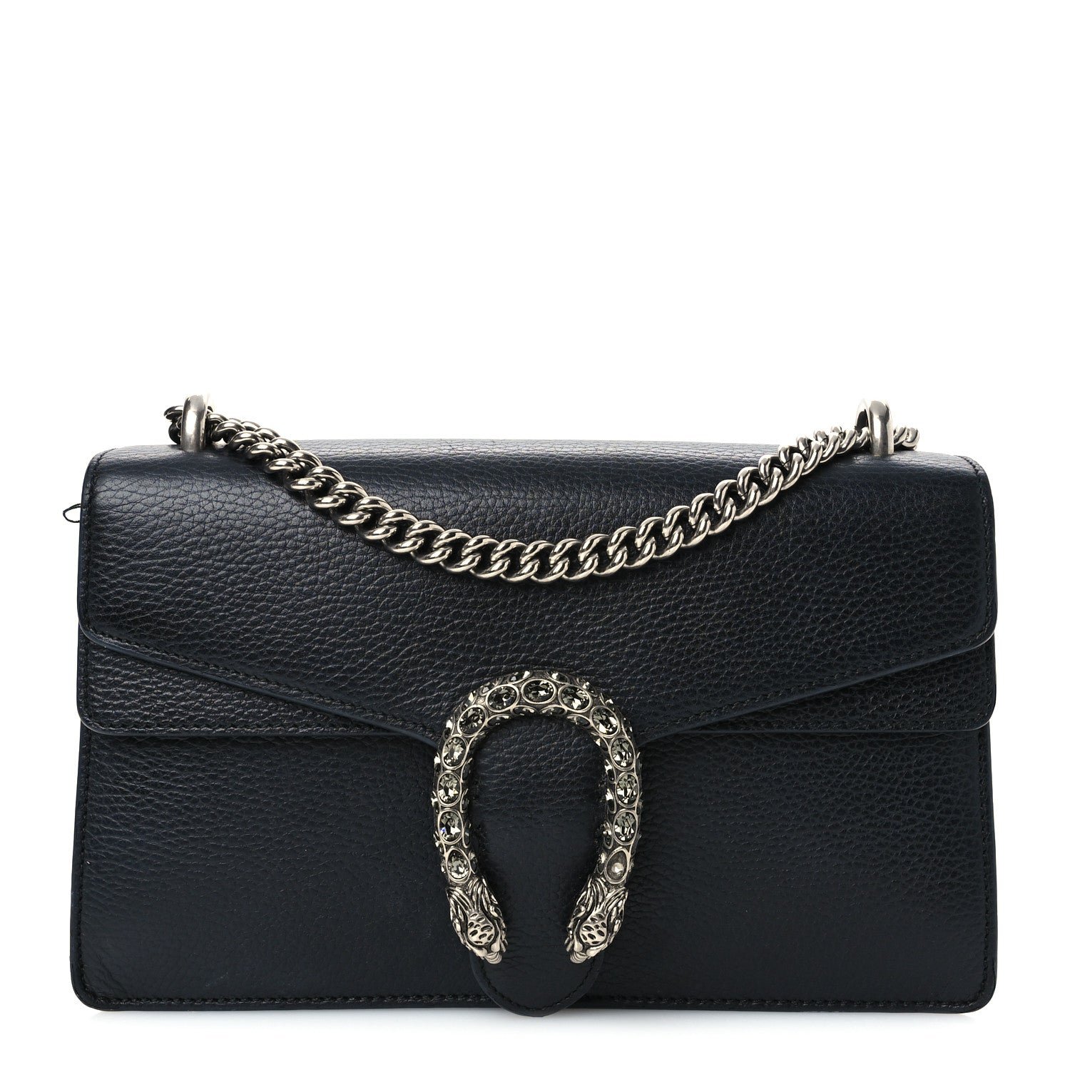 Gucci Pebbled Calfskin Small Dionysus Shoulder Bag Black