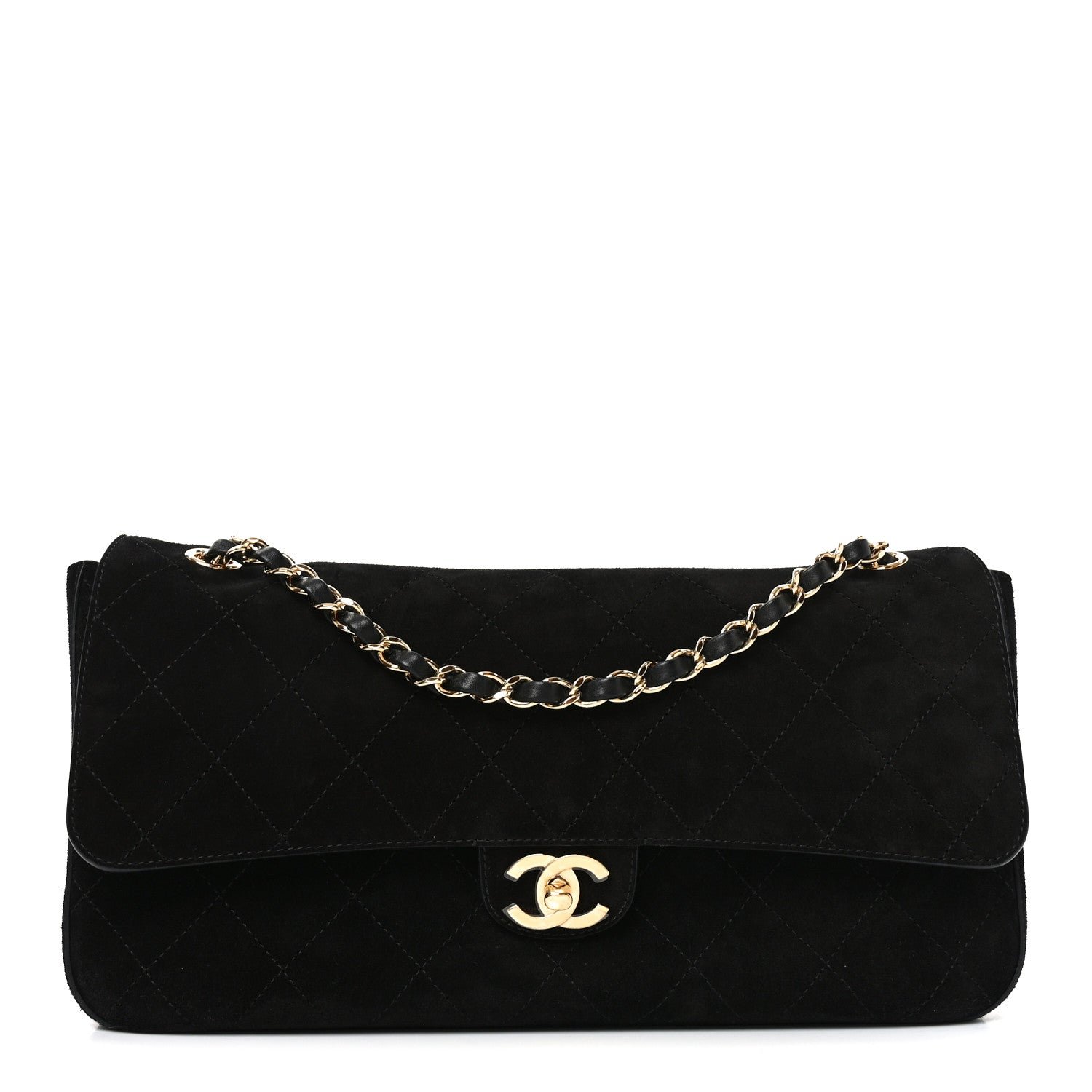 Chanel Suede Calfskin Small Souplissimo Maxi Flap Black