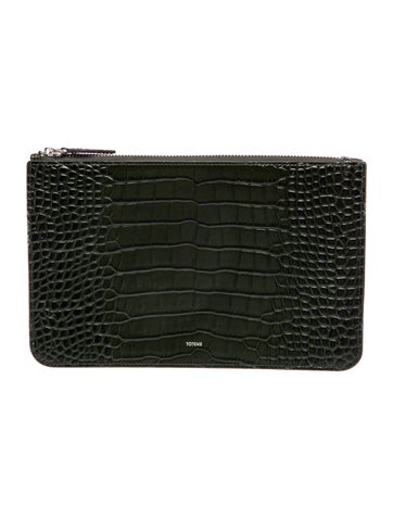 Embossed Leather Threefold Clutch Mini