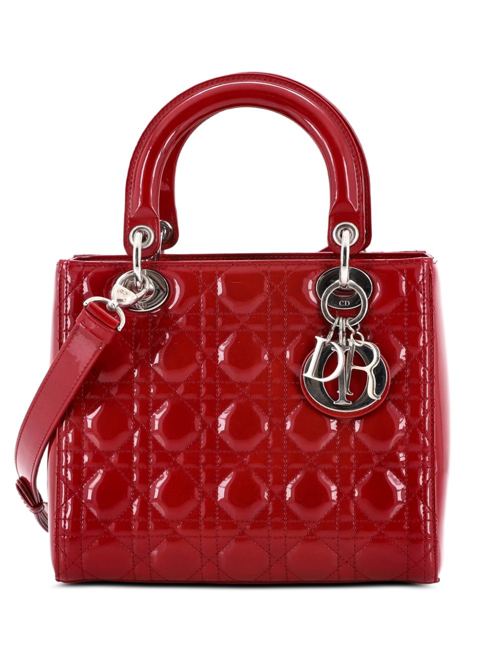 Lady Dior Bag Cannage Quilt Patent Medium satchel