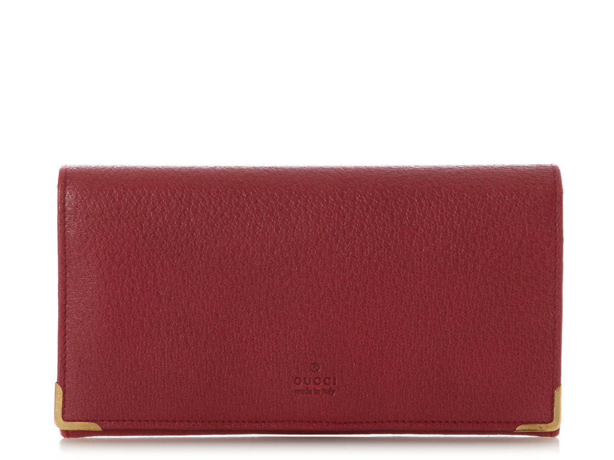 Gucci Raspberry Leather Continental Wallet