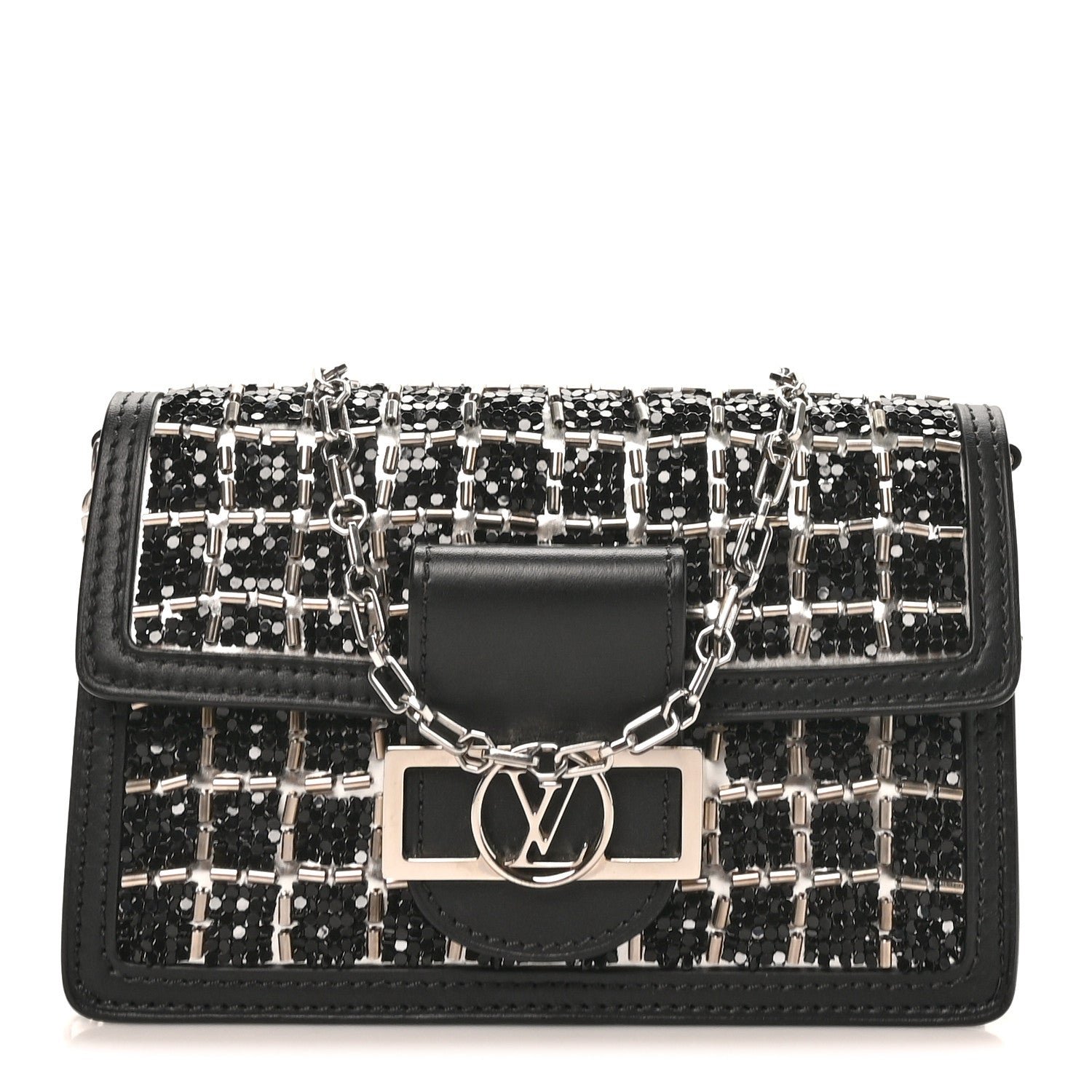 Louis Vuitton Tweed Sequin Dauphine Minaudiere Black