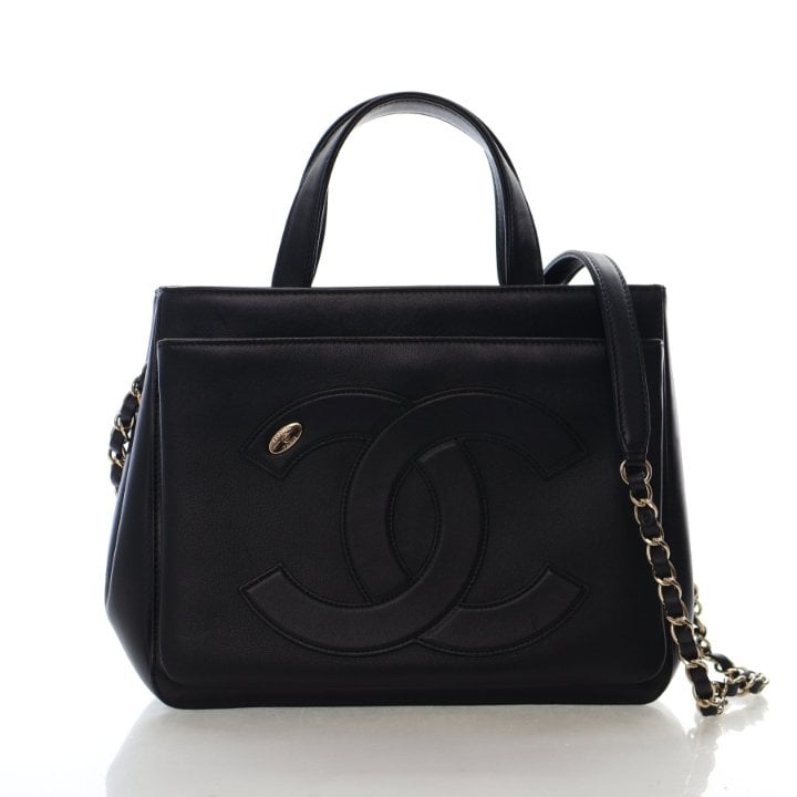 Chanel Small Lambskin CC Mania Shopping Tote