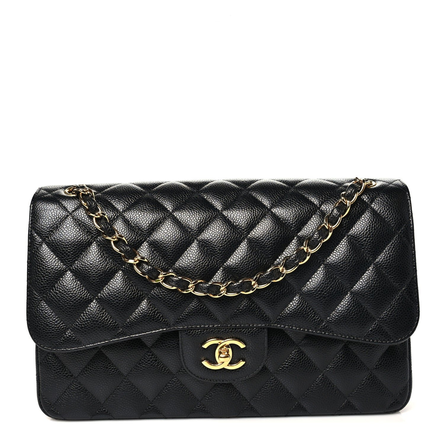Chanel Caviar Quilted Jumbo Double Flap Black