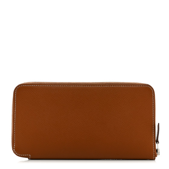 Hermes Epsom Silk'In Wallet Gold Cassis Vert Fizz